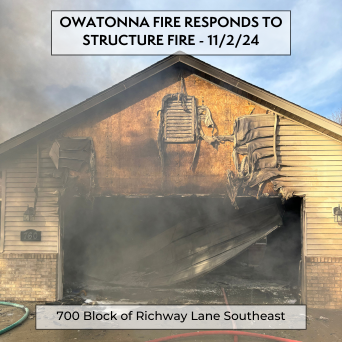 Owatonna Fire Responds to Structure Fire