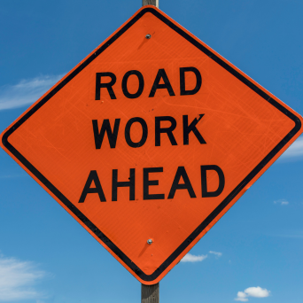 Road Work Ahead Sign