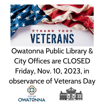 OPL and City Offices are CLOSED Friday Nov 10 2023 in observance of Veterans Day